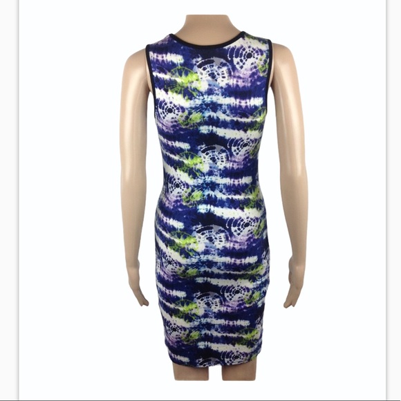 Topshop Tie Dyed Fitted Dress Sz 4 - Picture 4 of 6